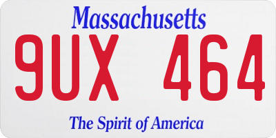 MA license plate 9UX464