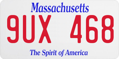 MA license plate 9UX468