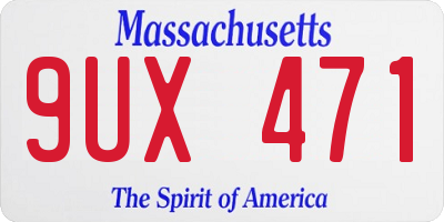MA license plate 9UX471