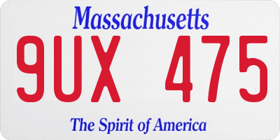 MA license plate 9UX475