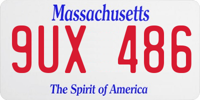 MA license plate 9UX486