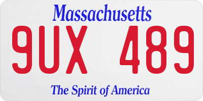 MA license plate 9UX489
