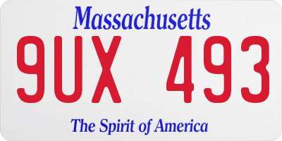 MA license plate 9UX493