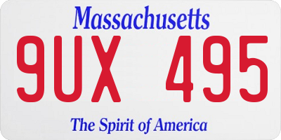 MA license plate 9UX495