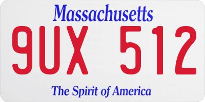 MA license plate 9UX512