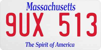 MA license plate 9UX513