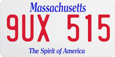 MA license plate 9UX515