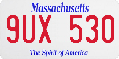 MA license plate 9UX530
