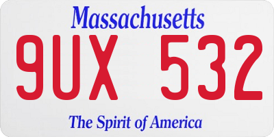 MA license plate 9UX532
