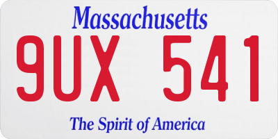 MA license plate 9UX541