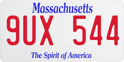 MA license plate 9UX544