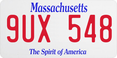 MA license plate 9UX548