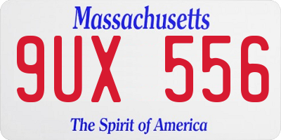 MA license plate 9UX556