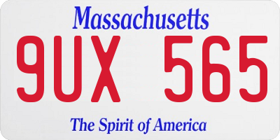 MA license plate 9UX565