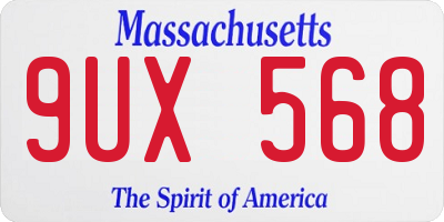 MA license plate 9UX568