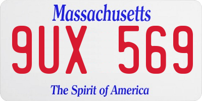 MA license plate 9UX569
