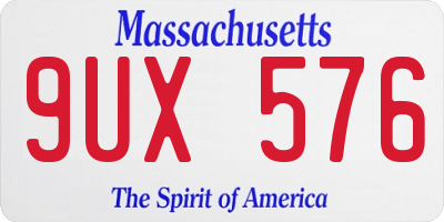 MA license plate 9UX576