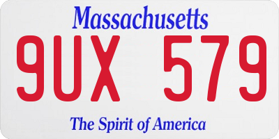 MA license plate 9UX579