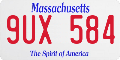MA license plate 9UX584