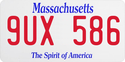 MA license plate 9UX586