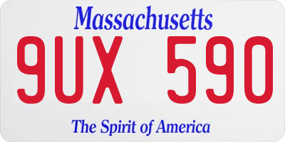 MA license plate 9UX590