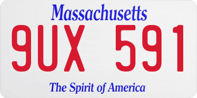 MA license plate 9UX591