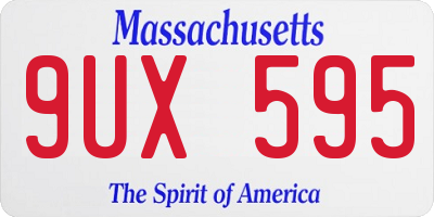 MA license plate 9UX595