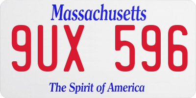 MA license plate 9UX596