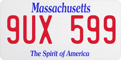 MA license plate 9UX599