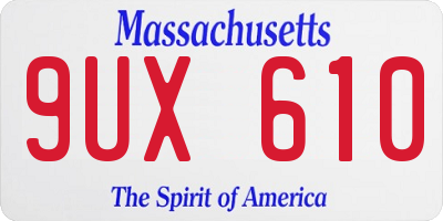 MA license plate 9UX610