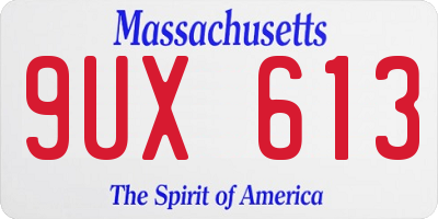 MA license plate 9UX613