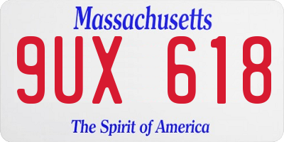 MA license plate 9UX618