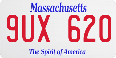 MA license plate 9UX620