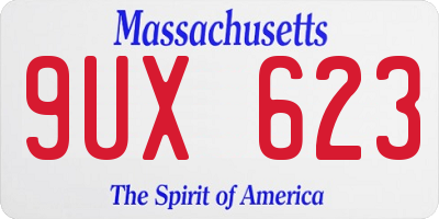 MA license plate 9UX623