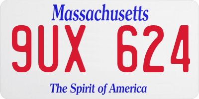 MA license plate 9UX624
