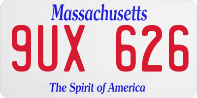 MA license plate 9UX626