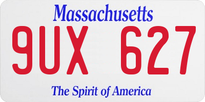 MA license plate 9UX627