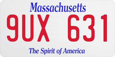 MA license plate 9UX631
