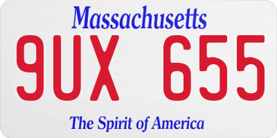 MA license plate 9UX655
