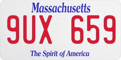 MA license plate 9UX659