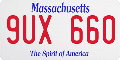 MA license plate 9UX660