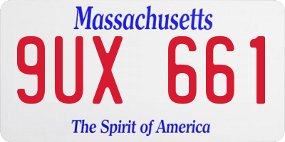 MA license plate 9UX661