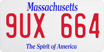 MA license plate 9UX664