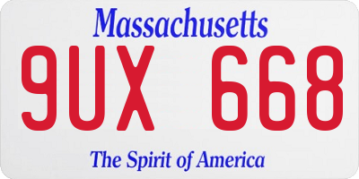 MA license plate 9UX668