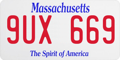 MA license plate 9UX669