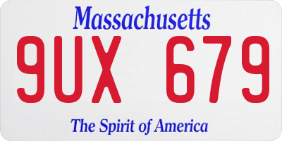 MA license plate 9UX679