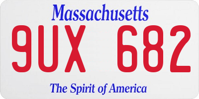 MA license plate 9UX682