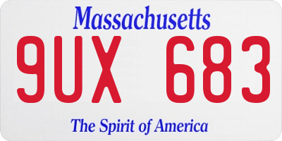MA license plate 9UX683