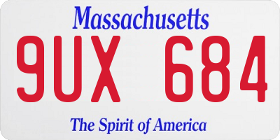 MA license plate 9UX684