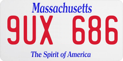 MA license plate 9UX686